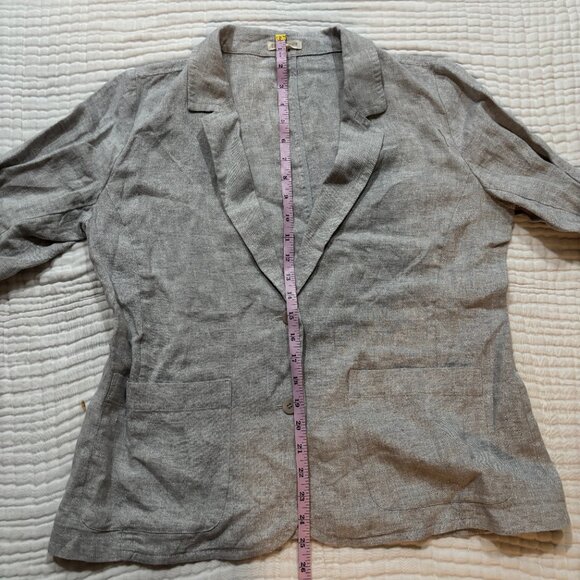 Eileen Fisher Blazer Light Gray Linen glitter Button Casual – Women’s M NWOT - Picture 8 of 12